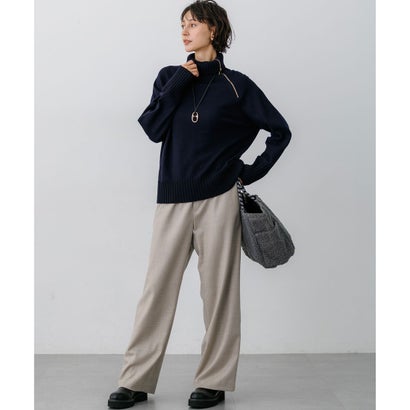 【Oggi掲載】ハイカウントフラノ ドロスト ワイドパンツ （アイボリー系）｜詳細画像