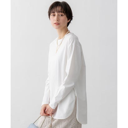 【中村アンさん着用】コットンベアジャージー ロング Tシャツ(番号2G37) （ホワイト系）｜詳細画像