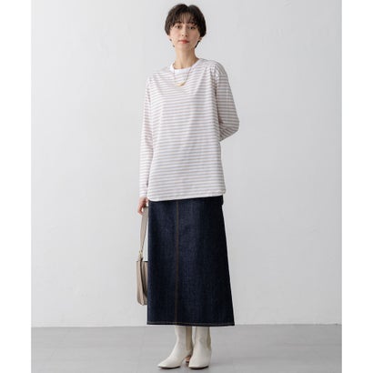 【中村アンさん着用】コットンベアジャージー ロング Tシャツ(番号2G37) （ホワイト系）｜詳細画像
