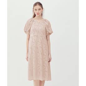 【APPLAUDIR】シフォンカットジャガード ドレス （ピンク系）