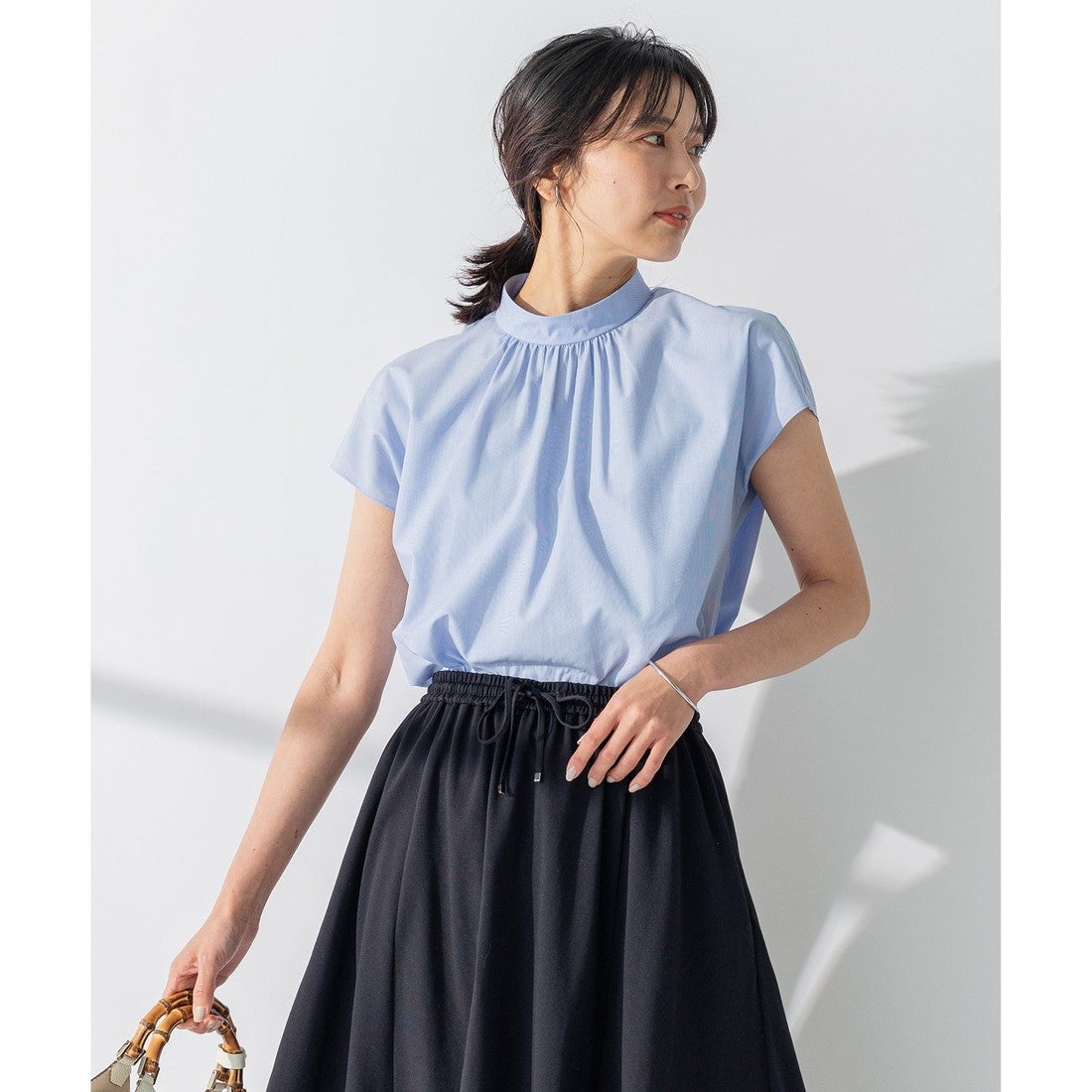 完売 23区S コットンポプリン ピンタックブラウス ¥18,920 サイズ32