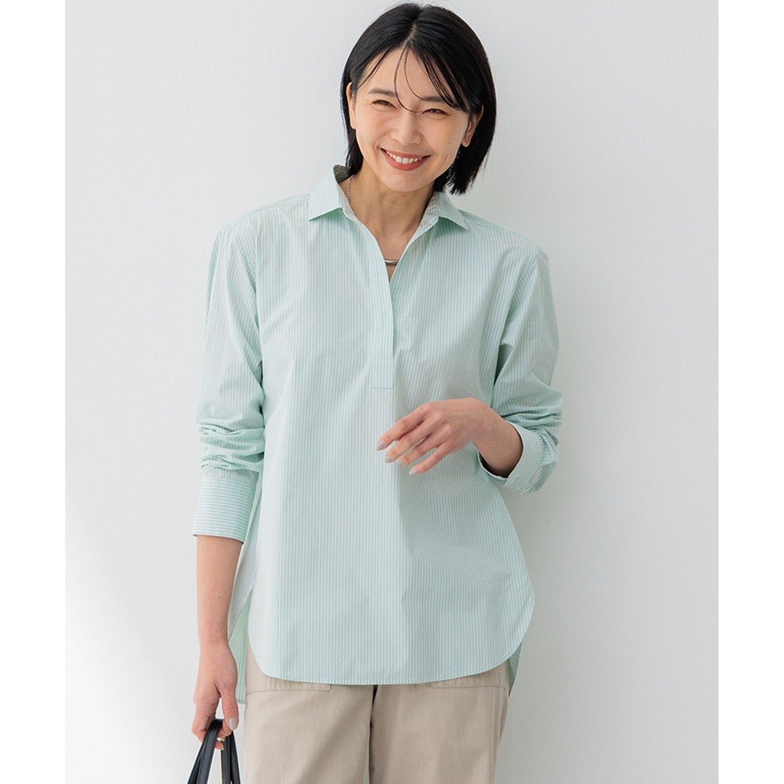 23区（大きいサイズ） 【洗える】CANCLINI スキッパーチュニック 