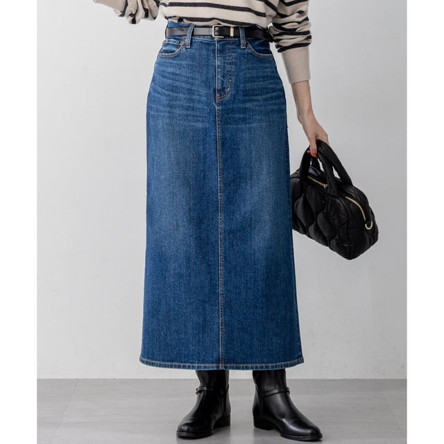 【洗える】23区DENIM ストレッチ デニムスカート （ダルブルー系）