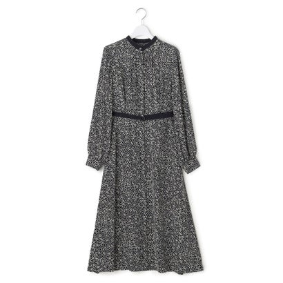 【吸水速乾/UVケア/防シワ性】シャドージオメトリックプリント ワンピース （ネイビー系）｜詳細画像