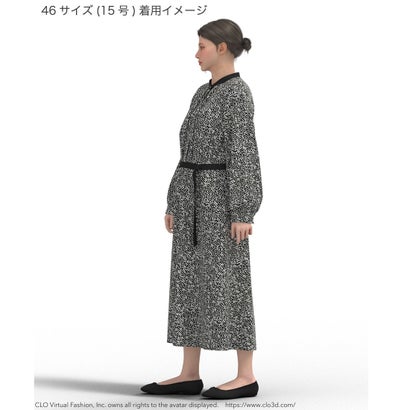 【吸水速乾/UVケア/防シワ性】シャドージオメトリックプリント ワンピース （ネイビー系）｜詳細画像