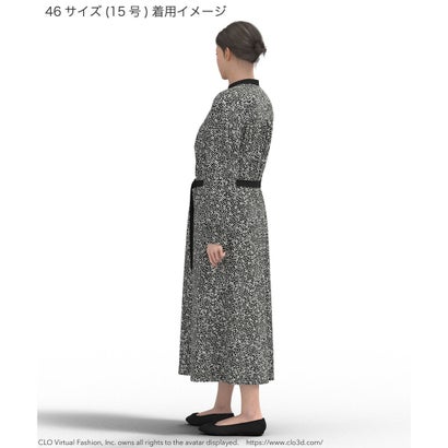 【吸水速乾/UVケア/防シワ性】シャドージオメトリックプリント ワンピース （ネイビー系）｜詳細画像