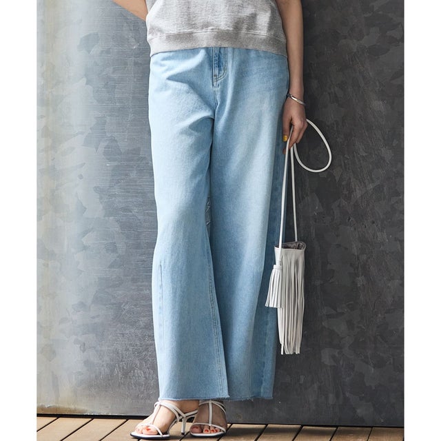 【SLOW/一部店舗限定】LIGHT DENIM バレルワイド パンツ （スカイブルー系）