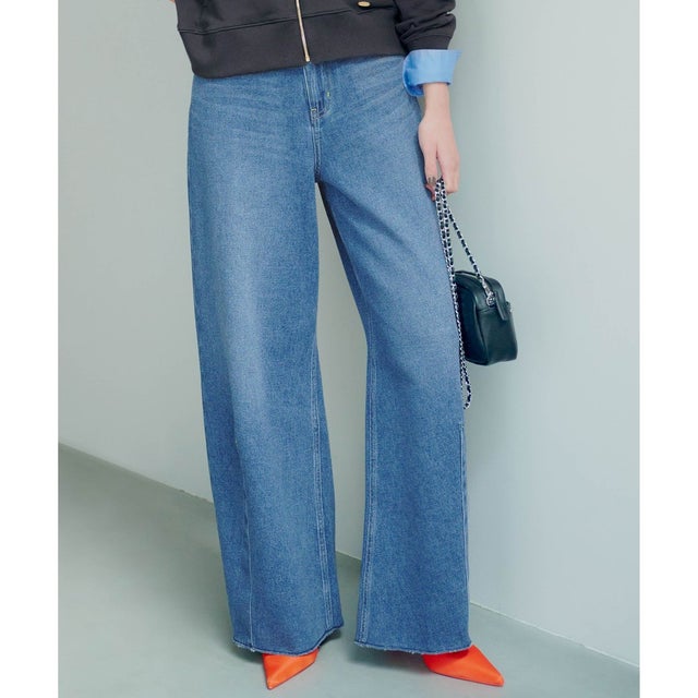 【SLOW/一部店舗限定】LIGHT DENIM バレルワイド パンツ （ダルブルー系）
