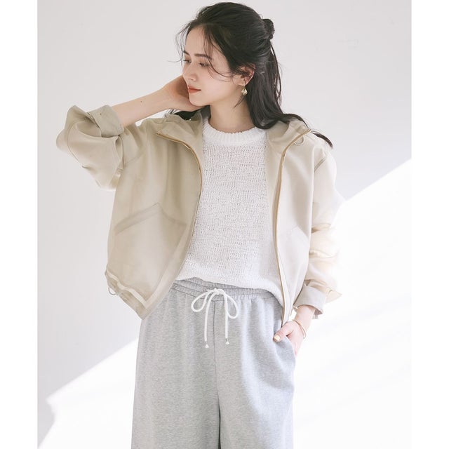 【SLOW/一部店舗限定】シアーフォルム ブルゾン （ベージュ系）