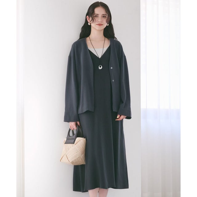 【SLOW/一部店舗限定】キュプラフィブリルクロス キャミ ワンピース （グレー系）
