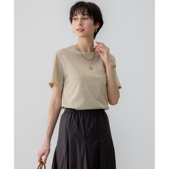 【洗える】ラメジャージ TEE （ゴールド系）