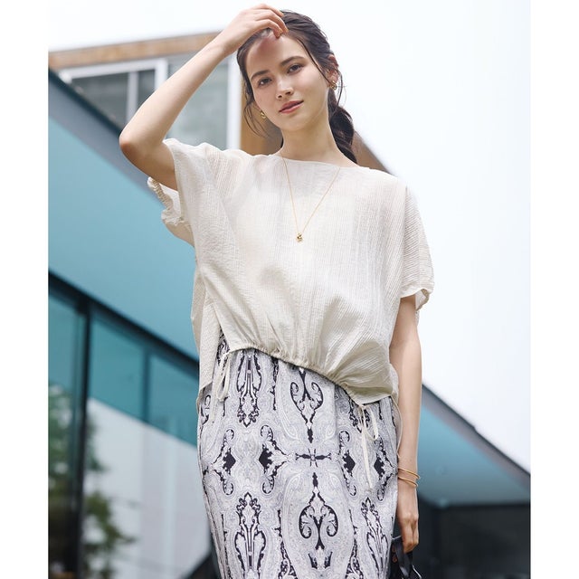 【SLOW/一部店舗限定】ナチュラルピケワッシャー ブラウス （アイボリー系）