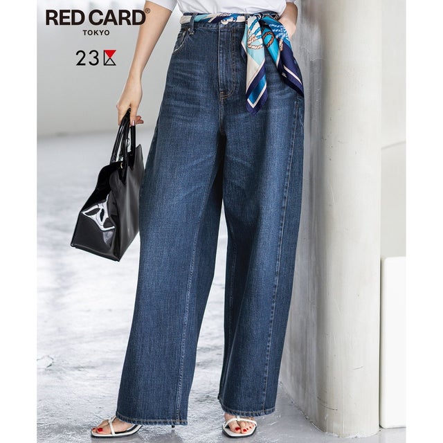 【RED CARD TOKYO×23区/洗える】カーヴィー デニム パンツ （ミッドブルー系）