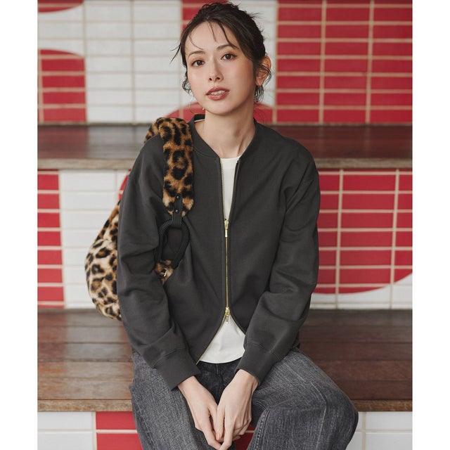 【WEB＆一部店舗限定】クリアコットンテリー ダブルジップ ブルゾン （グレー系）