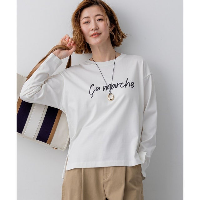 Ca marche ロゴ ロングTシャツ （ホワイト系）