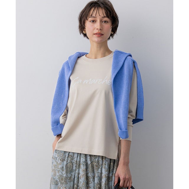 Ca marche ロゴ ロングTシャツ （ベージュ系）