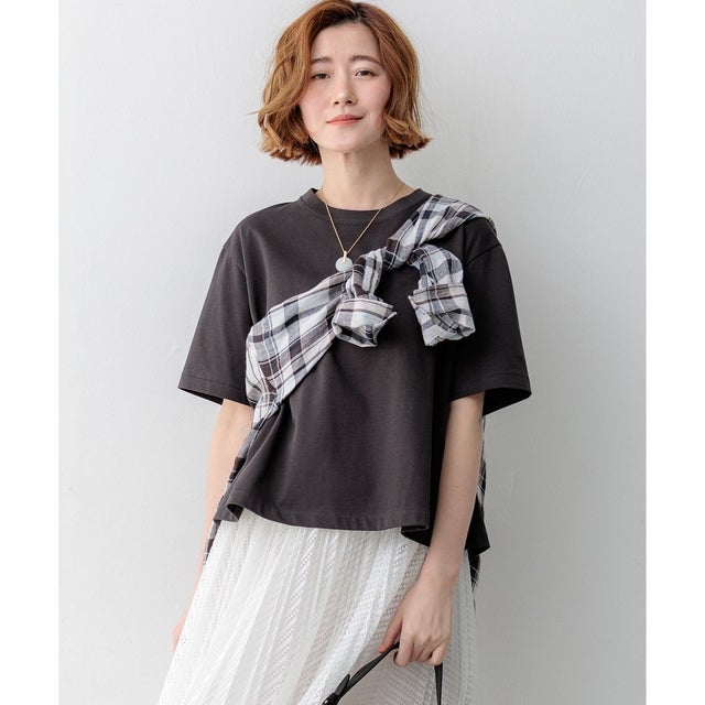 【一部先行予約】スビンギザコットン フレア Tシャツ （グレー系）