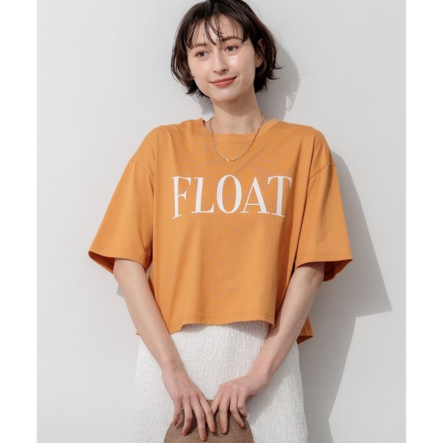【SLOW/一部店舗限定】ヴィンテージライクジャージー クロップド ロゴ Tシャツ （タンジェリン×オフホワイト）