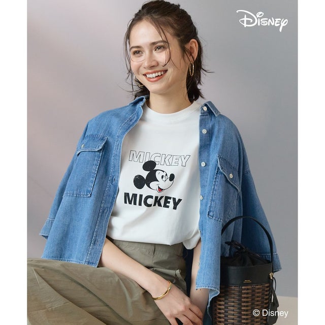 【SLOW/一部店舗限定】Mickeyデザイン Tシャツ （オフホワイト）
