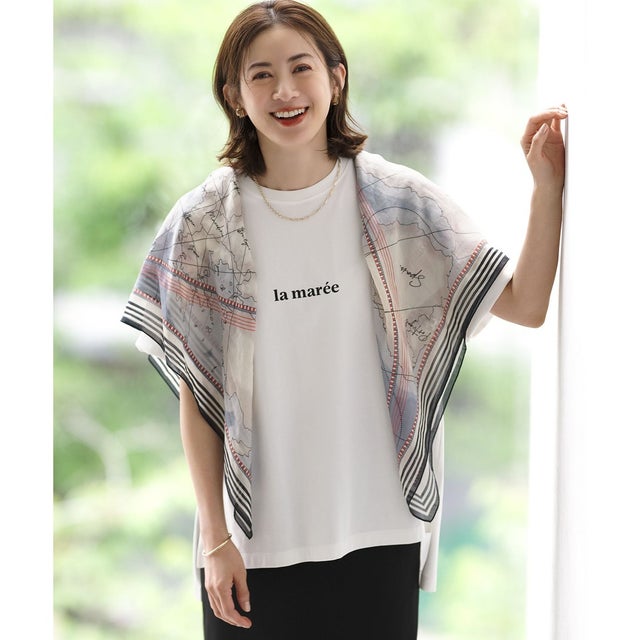 la maree オーバーサイズ ロゴ Tシャツ （ホワイト系）