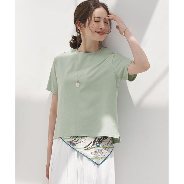 【WEB＆一部店舗限定カラーあり】ハイエンド クルーネック Tシャツ （ライトグリーン系）