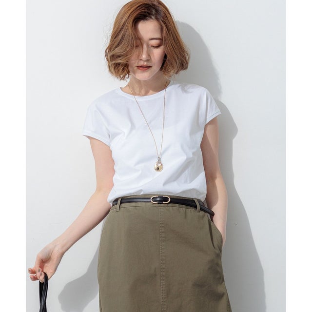 ハイエンド フレンチスリーブ Tシャツ （ホワイト系）