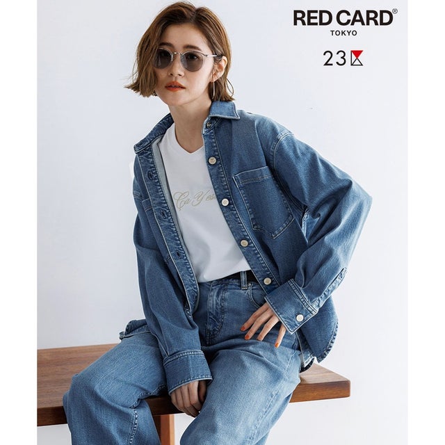 【RED CARD TOKYO×23区】 ストレッチ デニムシャツ （ライトブルー系）
