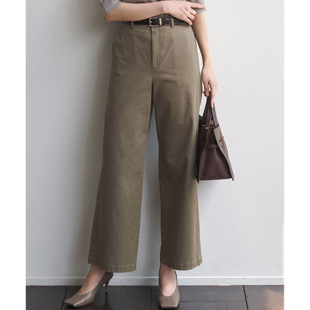 【Oggi掲載/WEB&一部店舗限定カラーあり】ストレッチギャバ チノ パンツ （モカカーキ系）