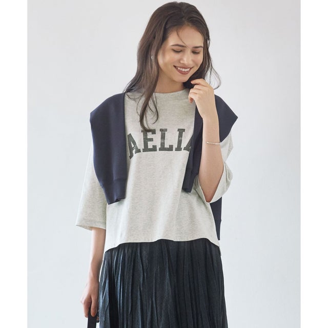 【SLOW/一部店舗限定】リラックス ロゴTシャツ （トップグレー系）
