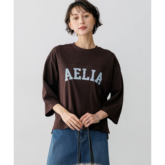 【SLOW/一部店舗限定】リラックス ロゴTシャツ （ダークブラウン系）