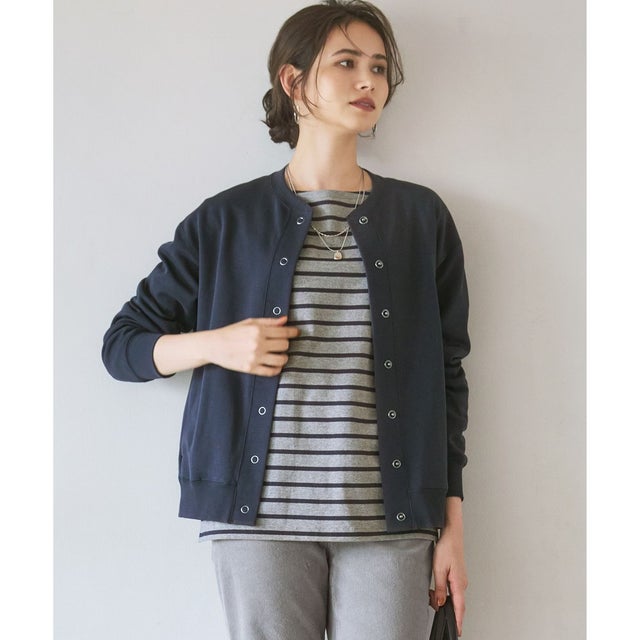 【SLOW/一部店舗限定】ライトダンボール コクーン型 ブルゾン （ネイビー系）
