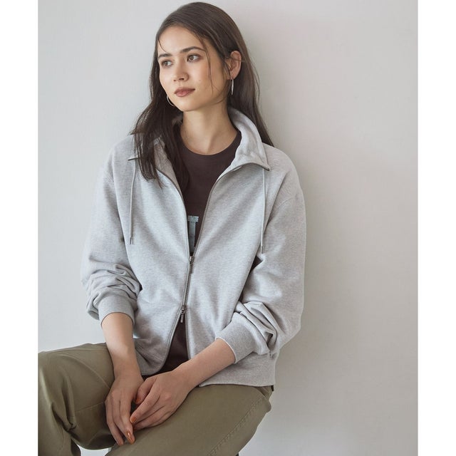 【SLOW/一部店舗限定】ヴィンテージライクテリー ジップ ブルゾン （トップグレー系）