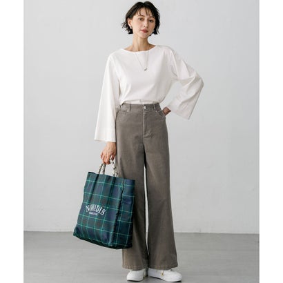 【SLOW/一部店舗限定】ワイドスリーブ Tシャツ （ダークブラウン×ボルドー系）｜詳細画像