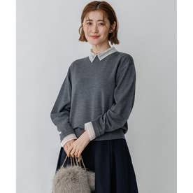 【一部予約】エンブロイダリー レースコンビ ニット （ライトグレー系）