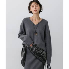 【一部予約】カシミヤブレンド Vネック ニット （グレー系）