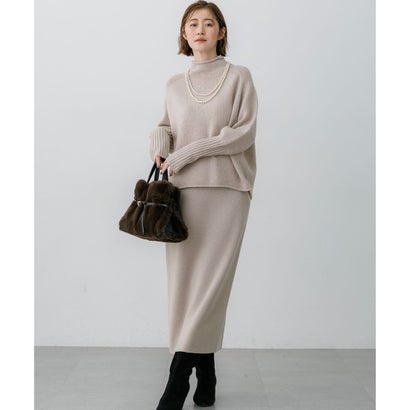23区（大きいサイズ） 【一部予約/WEB&一部店舗限定カラーあり】カシミヤブレンド ロールネック ニット （ホワイト系）｜詳細画像
