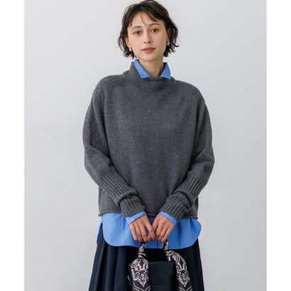 23区（大きいサイズ） 【一部予約/WEB&一部店舗限定カラーあり】カシミヤブレンド ロールネック ニット （グレー系）｜詳細画像