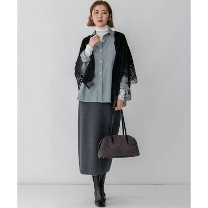 【CLASSY.掲載】スムージーコットン タートルネック ニット （ブラック系）｜詳細画像