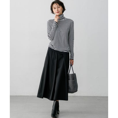 【CLASSY.掲載】スムージーコットン タートルネック ニット （ブラック系）｜詳細画像