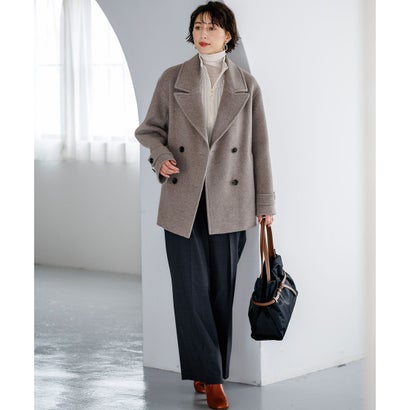【CLASSY.掲載】スムージーコットン タートルネック ニット （ベージュ系）｜詳細画像
