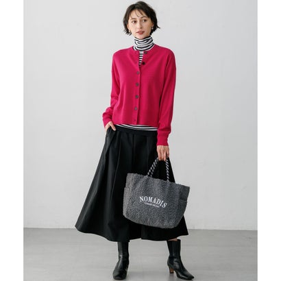 【CLASSY.掲載】スムージーコットン タートルネック ニット （オフ×チャコール系）｜詳細画像