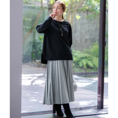 【Lサイズ限定】ナチュラルコットンベア ロングTシャツ （ネイビー×ホワイト系）｜詳細画像