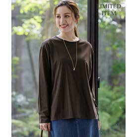【Lサイズ限定】ナチュラルコットンベア ロングTシャツ （ダークブラウン系）