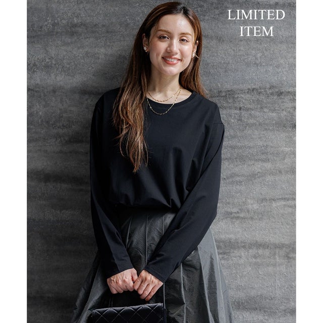 【Lサイズ限定】ナチュラルコットンベア ロングTシャツ （ブラック系）