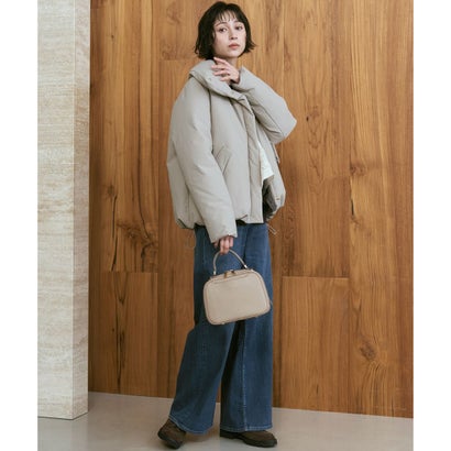 【WEB&一部店舗限定】ステッチレスショートダウン Aラインコート （ブラック系）｜詳細画像