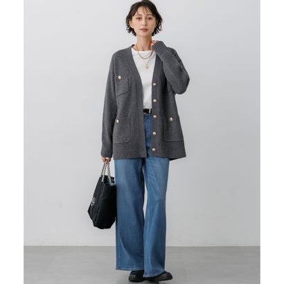 23区（大きいサイズ） 【見上愛さん着用/WEB&一部店舗限定カラーあり】カシミヤブレンド ジャケットライク カーディガン （[WEB&一部店舗限定]レッド系）｜詳細画像