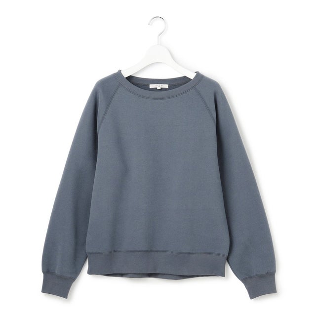 【SLOW/一部店舗限定】ウォームテリー ラグランスウェット （ブルーグレー系）