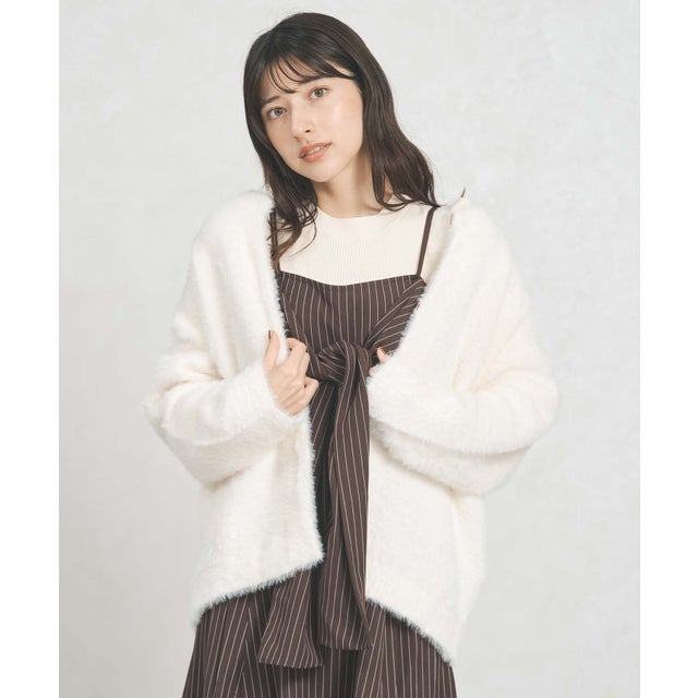 2025秋冬新作 シャギーコーディガン TT538503 （OFF-WHITE）