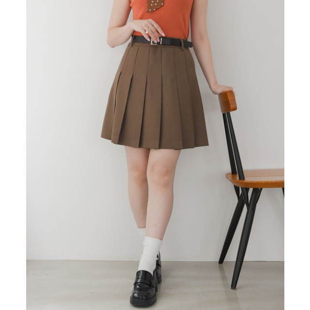 2026秋冬新作 アソートプリーツミニスカート TT637201 （BROWN）