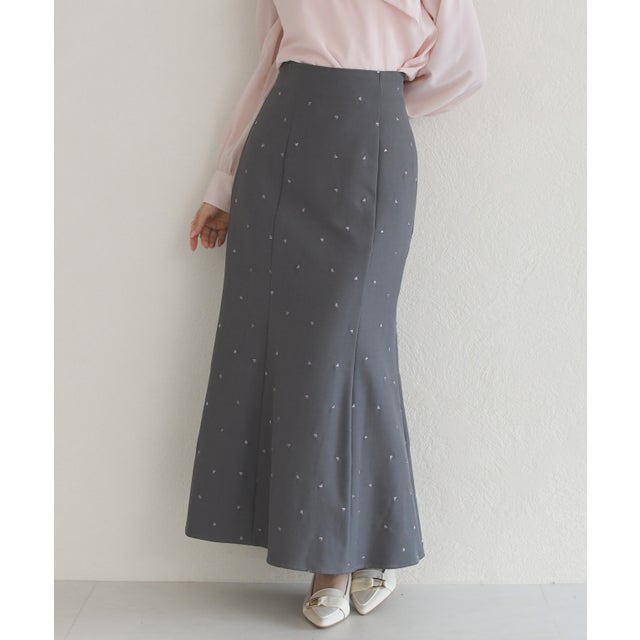 2026秋冬新作 ハート刺繍マーメイドスカート TT637209 （GREY）